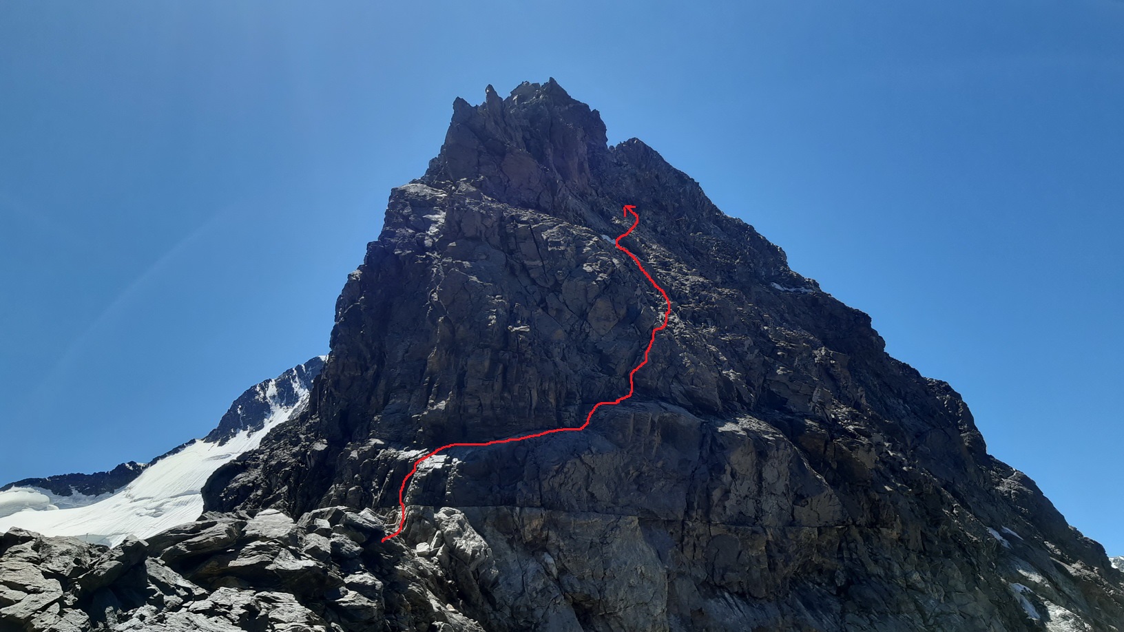 nástup_na_skalný_hrebeň_z_Fuorcla_Prievlusa